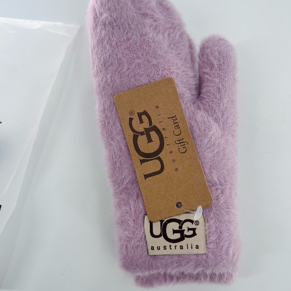 UGG Australia faux fur mittens rose quartz NEW - Picture 4 of 10